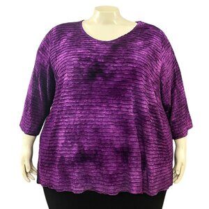 Womens 3X Textured Purple Top pullover washable